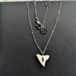 Pura Vida Silver Shark Tooth Necklace Only worn once Great condition🌊